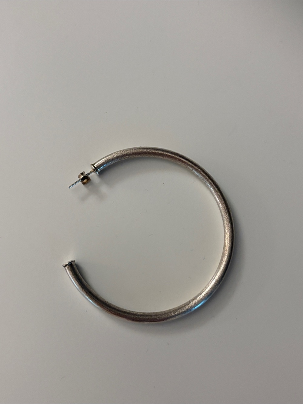 Sheila Fajl Brushed Silver Single Hoop Earring